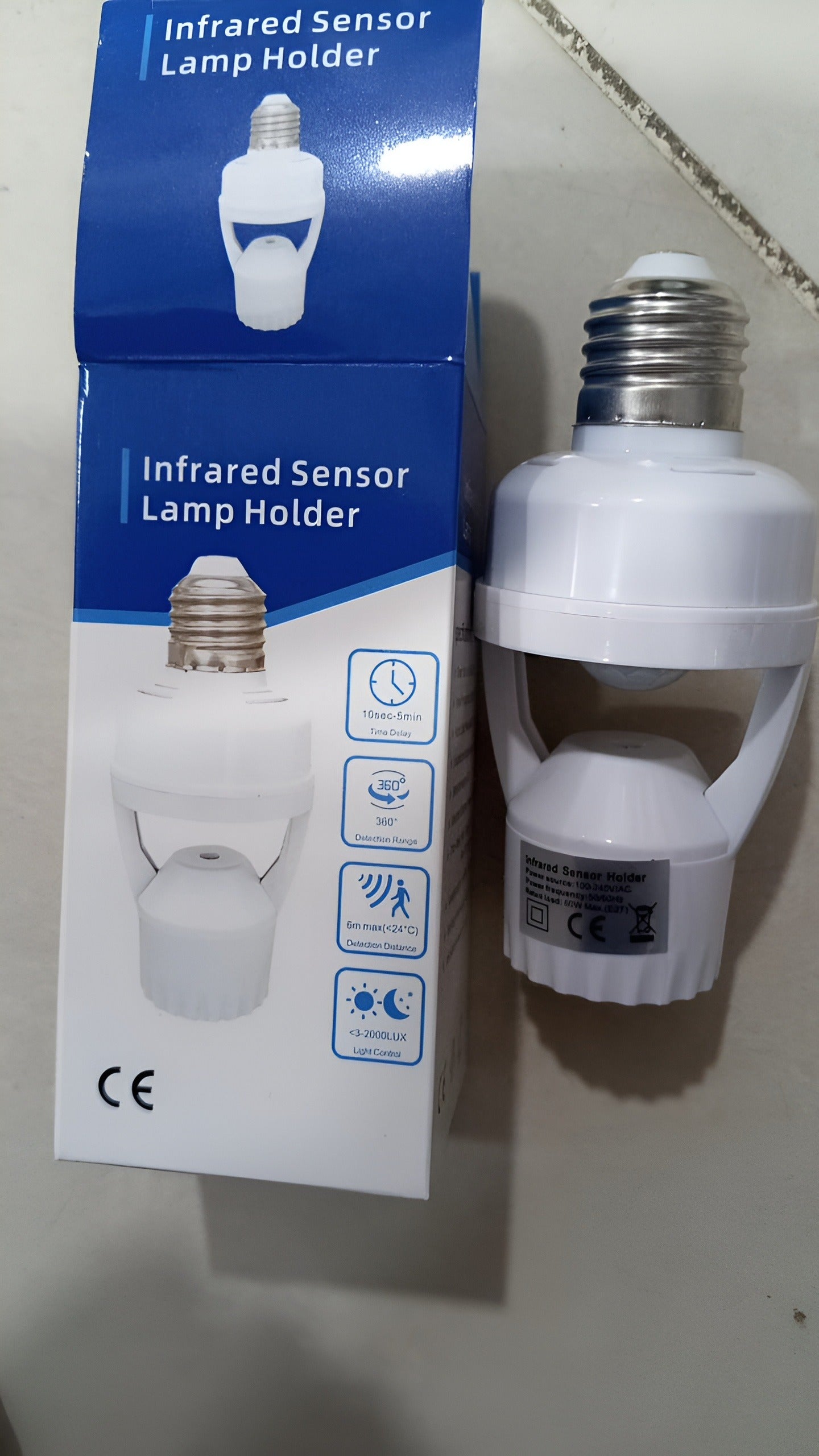 Infrared Motion Sensor Lamp Holder – 360° Smart Auto On/Off Light Socket
