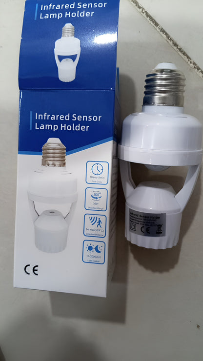Infrared Motion Sensor Lamp Holder – 360° Smart Auto On/Off Light Socket