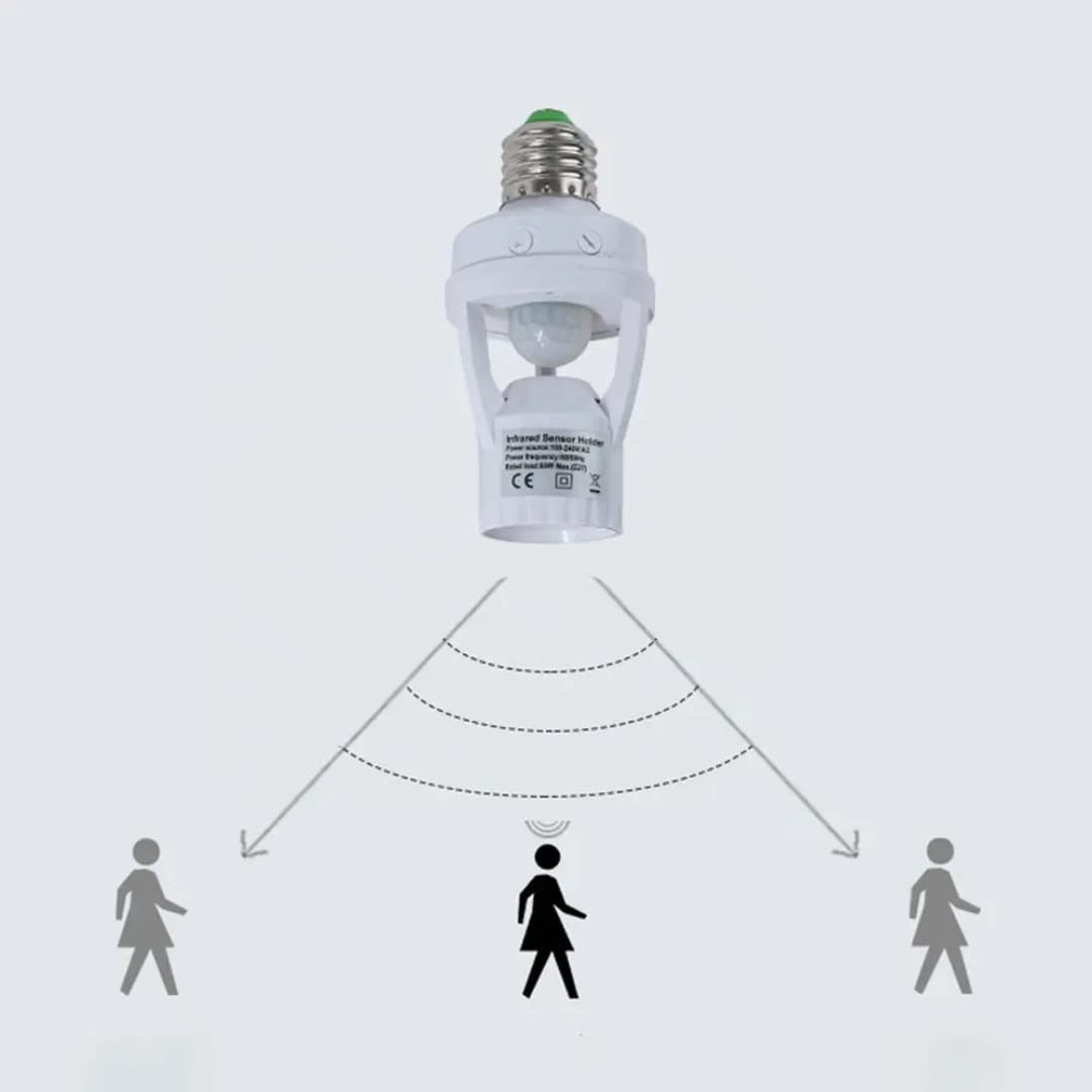 Infrared Motion Sensor Lamp Holder – 360° Smart Auto On/Off Light Socket