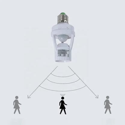 Infrared Motion Sensor Lamp Holder – 360° Smart Auto On/Off Light Socket